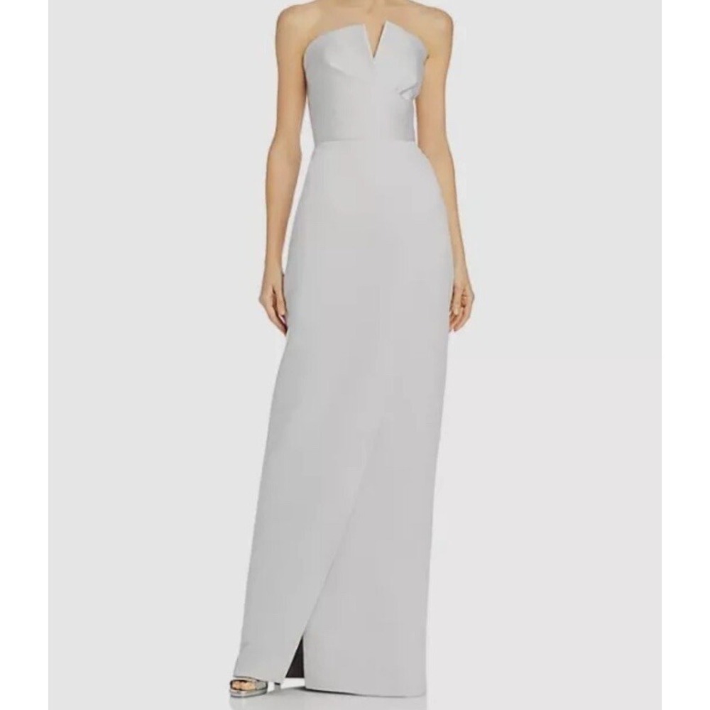 Strapless Bodycon Maxi Dress High Slit Evening Formal Gown Dress 8 Prom Glam - Picture 3 of 13